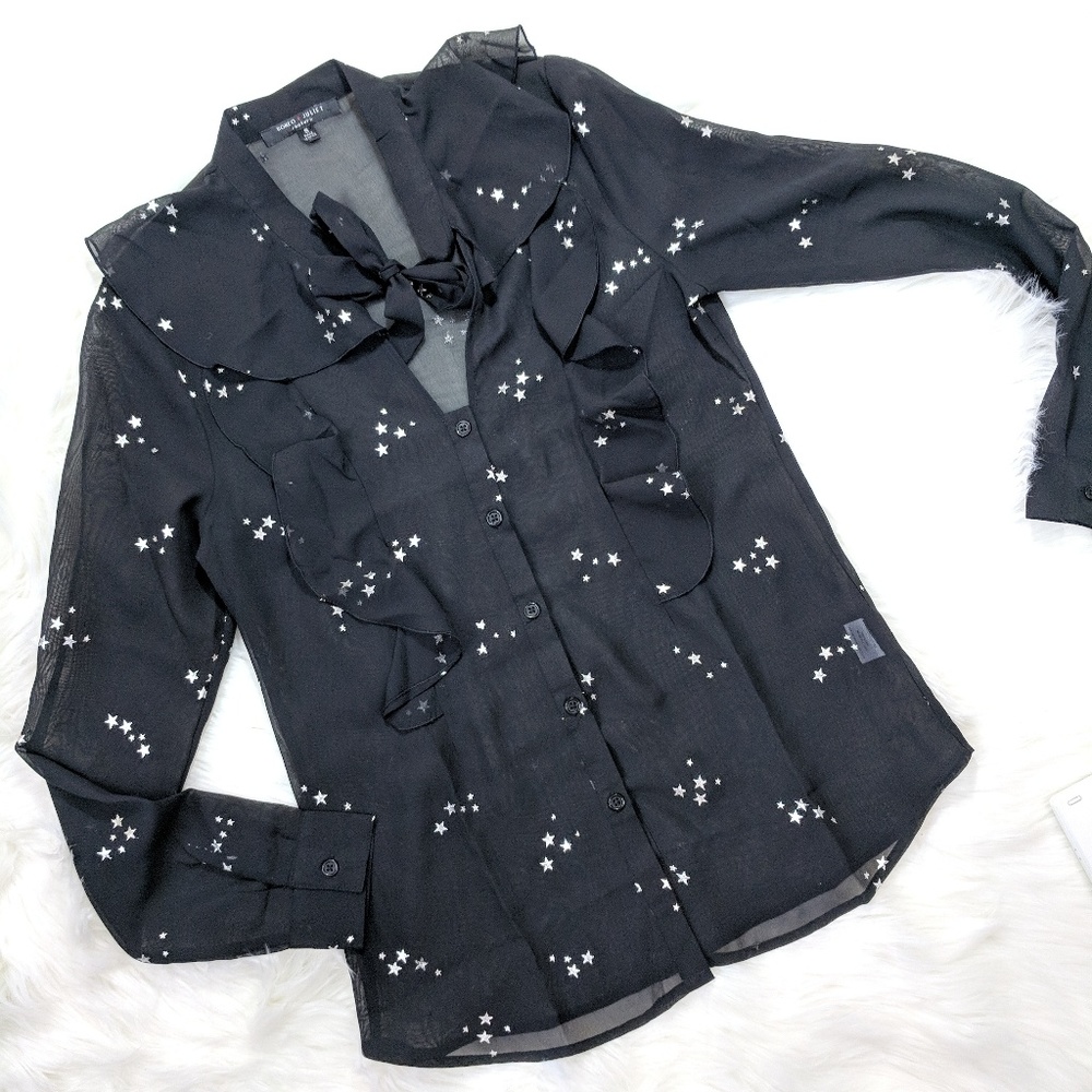 Romeo and Juliet Couture Star Bow Ruffle Blouse